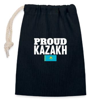 Proud Kazakh Kasachstan Kasachische Flagge Kasache - Verschließbarer Geschenkbeutel aus Baumwolle (14x20cm) - Navy - Vorne