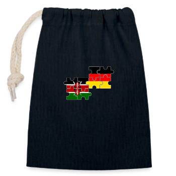 Kenia Deutschland Flagge Deutsch Kenianer - Verschließbarer Geschenkbeutel aus Baumwolle (14x20cm) - Navy - Vorne