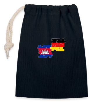 Cambodia Germany Flag Cambodian - Closable cotton gift bag (14x20cm) - navy - Front