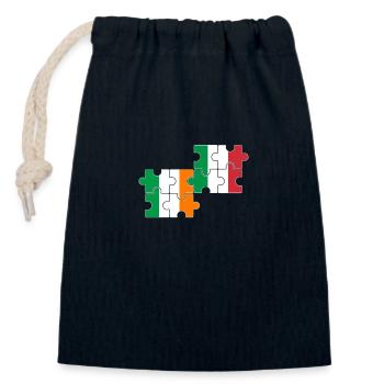 Ireland Italy Flag Italian Irish - Closable cotton gift bag (14x20cm) - navy - Front
