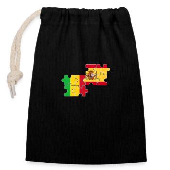 Mali Espagne Drapeau Espagnol Malien - Sac cadeau en coton avec cordon (14 x 20 cm) - noir - Devant