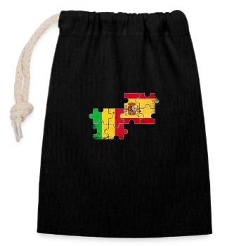 Mali Espagne Drapeau Vintage Espagnol Malien - Sac cadeau en coton avec cordon (14 x 20 cm) - noir - Devant