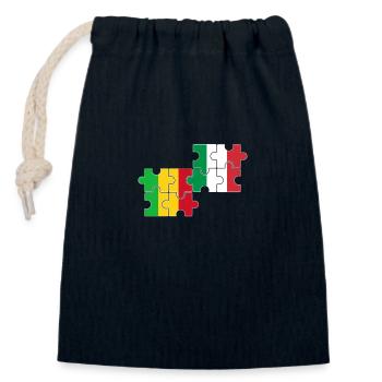Mali Italie Drapeau Italien Malien - Sac cadeau en coton avec cordon (14 x 20 cm) - bleu marine - Devant