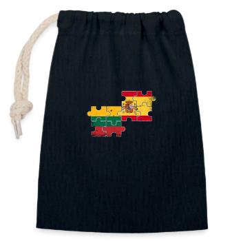 Lithuania Spain Vintage Flag Spanish Lithuanian - Closable cotton gift bag (14x20cm) - navy - Front