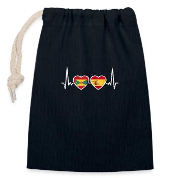 Grenada Spain Vintage Heartbeat Flag Grenader - Closable cotton gift bag (14x20cm) - navy - Front