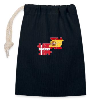Denmark Spain Flag Spanish Danish - Closable cotton gift bag (14x20cm) - navy - Front