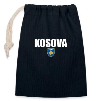 Kosova Kosovo Kosovar flag Kosovare - Closable cotton gift bag (14x20cm) - navy - Front