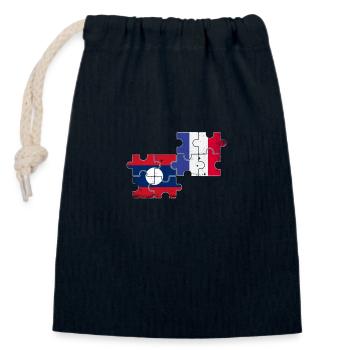 Laos Frankreich Vintage Flagge Französisch Laote - Verschließbarer Geschenkbeutel aus Baumwolle (14x20cm) - Navy - Vorne
