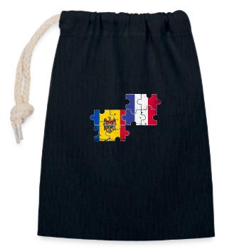 Moldau Frankreich Vintage Flagge Moldauer - Verschließbarer Geschenkbeutel aus Baumwolle (14x20cm) - Navy - Vorne