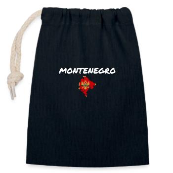 Montenegro Vintage Karte Montenegrinische Flagge - Verschließbarer Geschenkbeutel aus Baumwolle (14x20cm) - Navy - Vorne