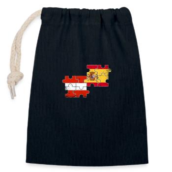 Autriche Espagne Vintage drapeau autrichien - Sac cadeau en coton avec cordon (14 x 20 cm) - bleu marine - Devant