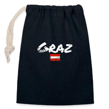 Graz Austria Vintage Austrian Flag - Closable cotton gift bag (14x20cm) - navy - Front