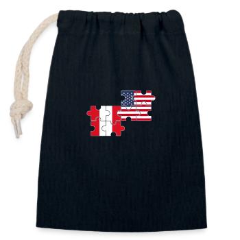 Peru USA Flag American Peruvian - Closable cotton gift bag (14x20cm) - navy - Front