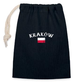 Krakow Vintage Poland Polish Flag Pole - Closable cotton gift bag (14x20cm) - navy - Front