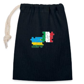 Ruanda Italien Flagge Italiener Ruandese - Verschließbarer Geschenkbeutel aus Baumwolle (14x20cm) - Navy - Vorne