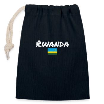 Rwanda Vintage Ruandische Flagge Ruandese - Verschließbarer Geschenkbeutel aus Baumwolle (14x20cm) - Navy - Vorne