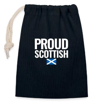 Proud Scottish Scotland Flag Scots - Closable cotton gift bag (14x20cm) - navy - Front