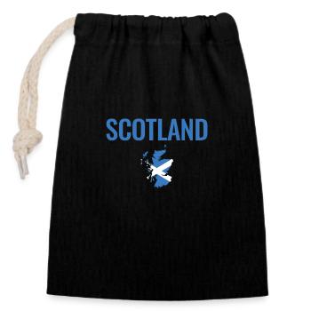 Scotland Scotland Map Scottish Flag - Closable cotton gift bag (14x20cm) - black - Front