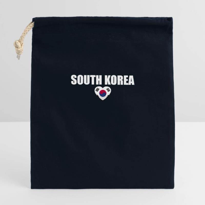 Corée du Sud Corée du Sud Drapeau sud-coréen Sac cadeau en coton avec cordon (14 x 20 cm)