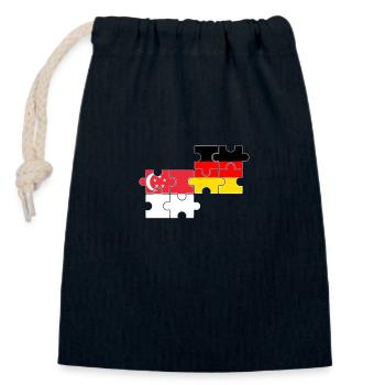 Singapur Deutschland Flagge Deutsch Singapurer - Verschließbarer Geschenkbeutel aus Baumwolle (14x20cm) - Navy - Vorne