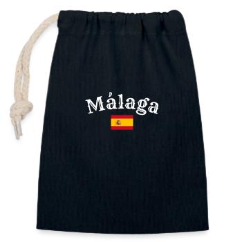 Malaga, Espagne, Drapeau espagnol, Espagnols - Sac cadeau en coton avec cordon (14 x 20 cm) - bleu marine - Devant