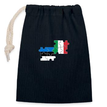 Estonie Italie Drapeau Italie Este - Sac cadeau en coton avec cordon (14 x 20 cm) - bleu marine - Devant