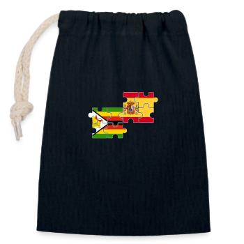 Zimbabwe Espagne Drapeau Espagnol Zimbabwéen - Sac cadeau en coton avec cordon (14 x 20 cm) - bleu marine - Devant