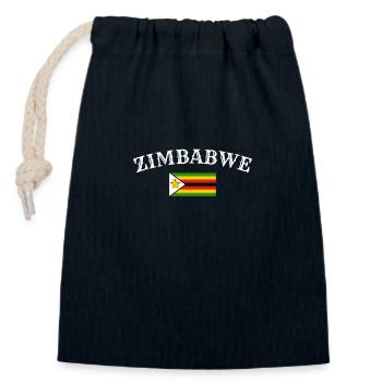 Zimbabwe Zimbabwe Drapeau zimbabwéen Zimbabwéen - Sac cadeau en coton avec cordon (14 x 20 cm) - bleu marine - Devant