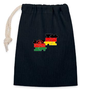 Malawi Germany Flag German Malawian - Closable cotton gift bag (14x20cm) - navy - Front