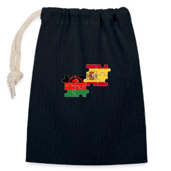 Malawi Spain Flag Spanish Malawian - Closable cotton gift bag (14x20cm) - navy - Front