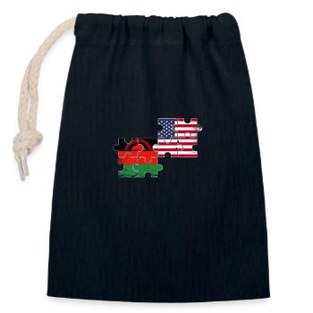 Malawi USA Vintage drapeau américain Malawi - Sac cadeau en coton avec cordon (14 x 20 cm) - bleu marine - Devant