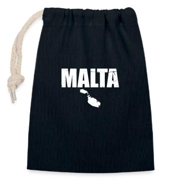 Malta Vintage Karte Maltesische - Verschließbarer Geschenkbeutel aus Baumwolle (14x20cm) - Navy - Vorne