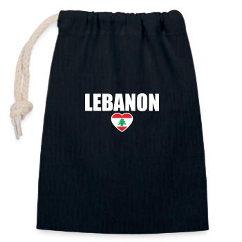 Libanon Liebe Libanesische Flagge Libanese - Verschließbarer Geschenkbeutel aus Baumwolle (14x20cm) - Navy - Vorne