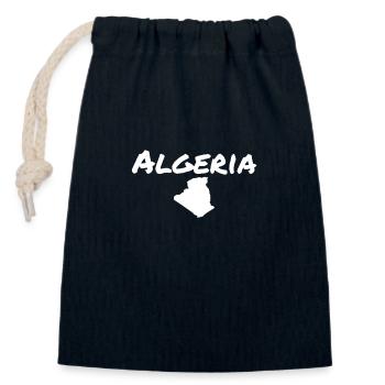 Algeria Map Algeria Algerian Algerians - Closable cotton gift bag (14x20cm) - navy - Front