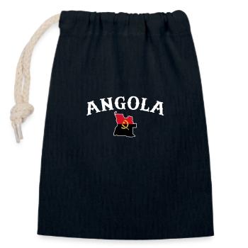 Carte de l’Angola Drapeau de l’Angola - Sac cadeau en coton avec cordon (14 x 20 cm) - bleu marine - Devant