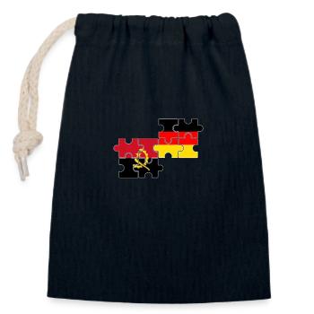 Angola Allemagne Drapeau Allemands Angolais - Sac cadeau en coton avec cordon (14 x 20 cm) - bleu marine - Devant