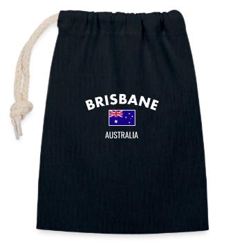Brisbane, Australie, Australie, Drapeau australien - Sac cadeau en coton avec cordon (14 x 20 cm) - bleu marine - Devant