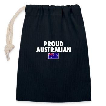 Fier drapeau australien australien - Sac cadeau en coton avec cordon (14 x 20 cm) - bleu marine - Devant