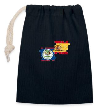 Belize Spanien Vintage Flagge Belizer - Verschließbarer Geschenkbeutel aus Baumwolle (14x20cm) - Navy - Vorne