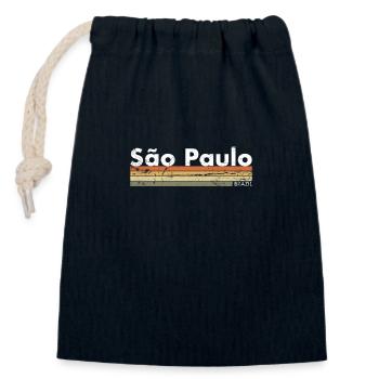 São Paulo Brazil Vintage Retro Brasilianische - Verschließbarer Geschenkbeutel aus Baumwolle (14x20cm) - Navy - Vorne