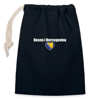 Bosna i Hercegovina Bosnia Bosnian flag - Closable cotton gift bag (14x20cm) - navy - Front
