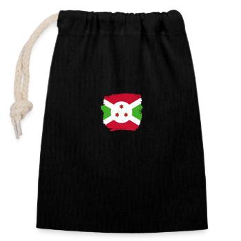 Burundi Burundische Flagge Burundier - Verschließbarer Geschenkbeutel aus Baumwolle (14x20cm) - Schwarz - Vorne
