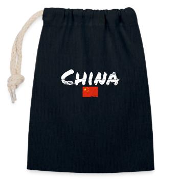 China Vintage Chinese Flag Chinese - Closable cotton gift bag (14x20cm) - navy - Front