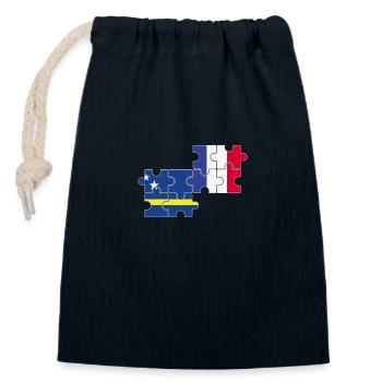 Curaçao Frankreich Flagge - Verschließbarer Geschenkbeutel aus Baumwolle (14x20cm) - Navy - Vorne
