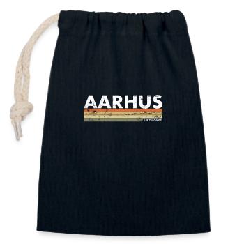Aarhus Danemark Danemark Vintage Proud Dane - Sac cadeau en coton avec cordon (14 x 20 cm) - bleu marine - Devant