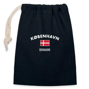 København Denmark Danish flag Proud Dane - Closable cotton gift bag (14x20cm) - navy - Front