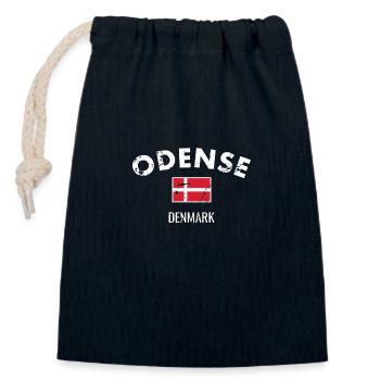 Odense Denmark Vintage Danish Flag - Closable cotton gift bag (14x20cm) - navy - Front