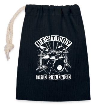 Groupe de rock batteur de batterie - Sac cadeau en coton avec cordon (14 x 20 cm) - bleu marine - Devant