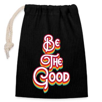 Be The Good Motivational Bible Verse - Closable cotton gift bag (14x20cm) - black - Front