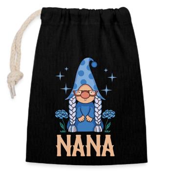 Nana Gnome Christmas Grandma - Closable cotton gift bag (14x20cm) - black - Front